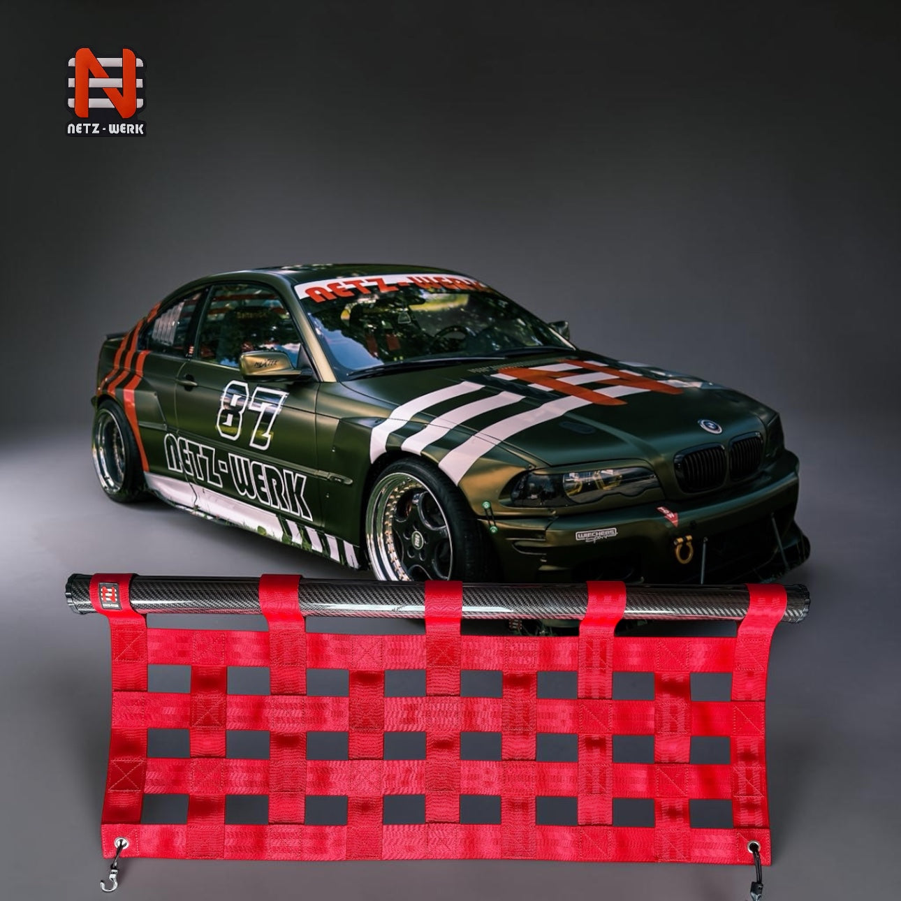 Clubsportnetz mit Carbonstrebe für Bmw e46 Coupe / Limo
